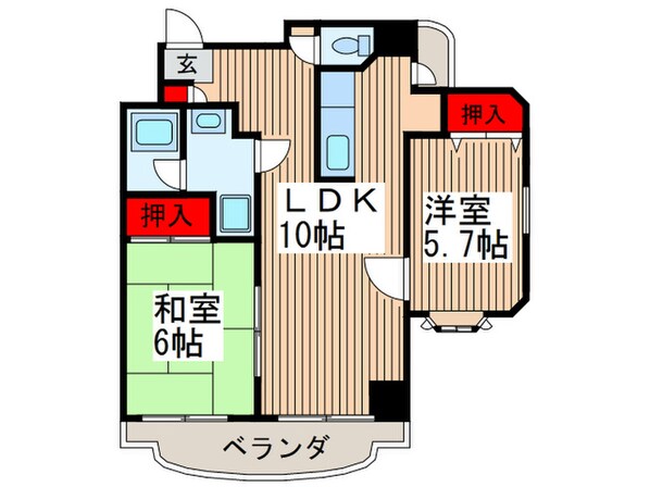 リバ－サイド越谷の物件間取画像